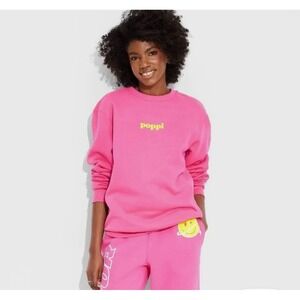 Poppi  Women's Sweatshirt Size Medium Hot Pink Soda New Top Shirt X Target